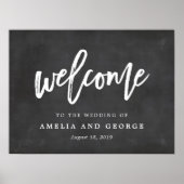 ウェルカムサインあなたのサイズを選ぶブラシ付き黒板 ポスター (正面)