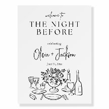 ウェルカムサインの前の夜、テンプレート、手書き