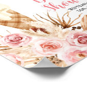 ウェルカムサインアイスクリームボホパンパスグラスフローラ ポスター (角)