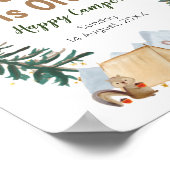 ウェルカムサインウォーターカラーハッピーキャンパー1st誕生日 ポスター (角)