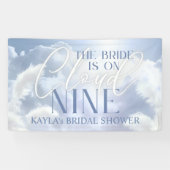 ウェルカムサインオンクラウドナイン9パンパスブライダルシャワー 横断幕 (横)