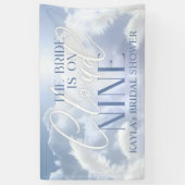 ウェルカムサインオンクラウドナイン9パンパスブライダルシャワー 横断幕 (縦)