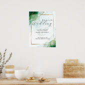 ウェルカムサインケリーグリーンアルコールインク ポスター (キッチン)