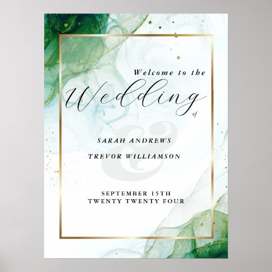 ウェルカムサインケリーグリーンアルコールインク ポスター (正面)