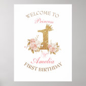 ウェルカムサインゴールデンクラウンプリンセス1st誕生日 ポスター (正面)