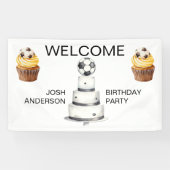 ウェルカムサインサッカー誕生日パーティー 横断幕 (横)