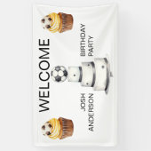 ウェルカムサインサッカー誕生日パーティー 横断幕 (縦)