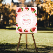 ウェルカムサインストロベリーベビーシャワーポスター ポスター