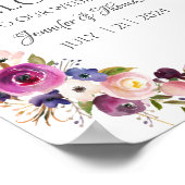 ウェルカムサインパープル&ブルーバラ ポスター (角)