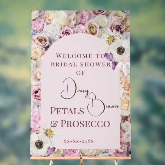 ウェルカムサインピンクフローラアーチサマーブライダルシャワー アクリルサイン (ニュートラル)