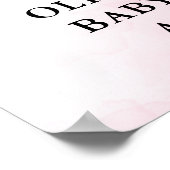 ウェルカムサインピンク&ブルーベビーシャワー ポスター (角)