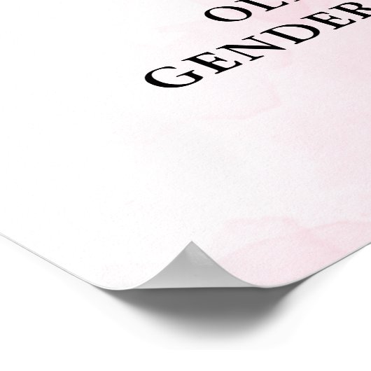 ウェルカムサインピンク&ブルー赤ちゃんシャワー性別リビール ポスター (角)