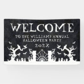 ウェルカムサインファミリー年間ハローウィンパーティバナー 横断幕 (横)