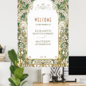 ウェルカムサインフローラアーチアールヌーボー ポスター (ホームオフィス)