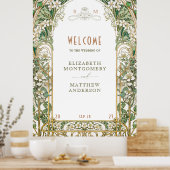 ウェルカムサインフローラアーチアールヌーボー ポスター (キッチン)