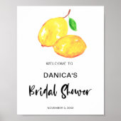 ウェルカムサインブライダルシャワーレモンテーマレタリング ポスター (正面)
