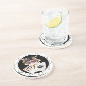 ウェルカムサインブラックトランプのポーカーチップ コースター (側面)