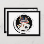 ウェルカムサインブラックトランプのポーカーチップ ポストカード (正面/裏面)