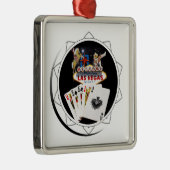 ウェルカムサインブラックトランプのポーカーチップ メタルオーナメント (右)