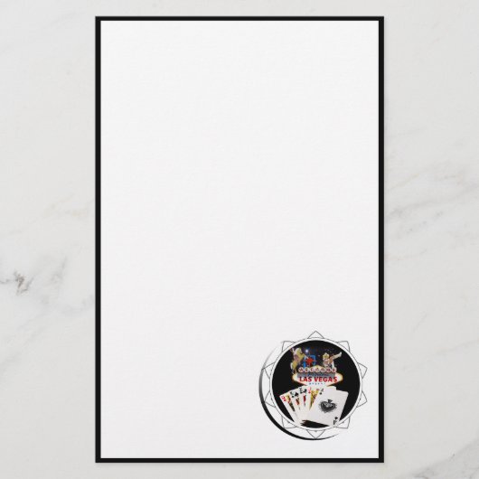 ウェルカムサインブラックトランプのポーカーチップ 便箋 (正面)