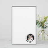 ウェルカムサインブラックトランプのポーカーチップ 便箋 (スタンド正面)