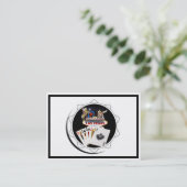 ウェルカムサインブラックトランプのポーカーチップ 名刺 (スタンド正面)