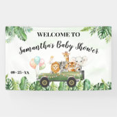 ウェルカムサインベビーシャワーサファリアニマルズバナー 横断幕 (横)