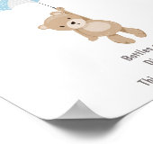 ウェルカムサインベビーシャワーテディベアーブルーボーイ ポスター (角)