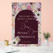 ウェルカムサインマホガニーフローラアーチサマーブライダル アクリルサイン (ウェディング)