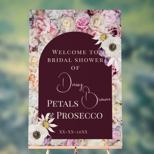 ウェルカムサインマホガニーフローラアーチサマーブライダル アクリルサイン (ニュートラル)