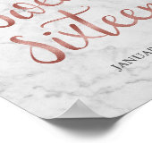 ウェルカムサインマーブルフェイクバラ金ゴールドSweet sixteen ポスター (角)