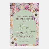 ウェルカムサインミントグリーンフローラアーチサマーブライダル アクリルサイン (正面)