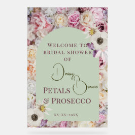 ウェルカムサインミントグリーンフローラアーチサマーブライダル アクリルサイン