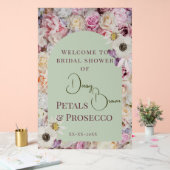 ウェルカムサインミントグリーンフローラアーチサマーブライダル アクリルサイン (ウェディング)