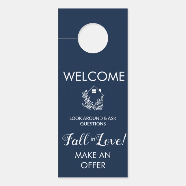 ウェルカムサイン実在インエステートサイン、ドアハンガー ドアノブサイン (正面)