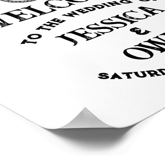 ウェルカムサイン結婚のいかり伝統的ハート ポスター (角)