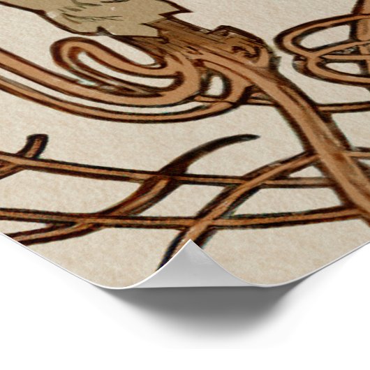 ウェルカムサイン結婚ズヴィンテージアールヌーボーバイミュシャ ポスター (角)