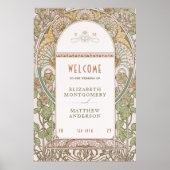 ウェルカムサイン結婚ズヴィンテージアールヌーボーバイミュシャ ポスター (正面)