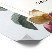 ウェルカムサイン結婚ズ開花蝶ヴィンテージ ポスター (角)