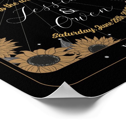 ウェルカムサイン結婚タロットサインズハロウィーン太陽の月 ポスター (角)