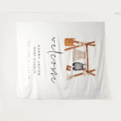 ウェルカムサイン背景 Boho Clothes Baby Shower | Boho Clothes タペストリー (正面(横))