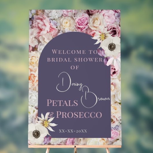 ウェルカムサイン薄紫フローラアーチサマーブライダルショウ アクリルサイン (ニュートラル)