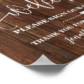 ウェルカムサイン お客様のゲストブック ウェスタンスタイルの結婚式 ポスター (角)