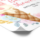 ウェルカムサイン アイスクリーム パステル フラワー ポスター (角)