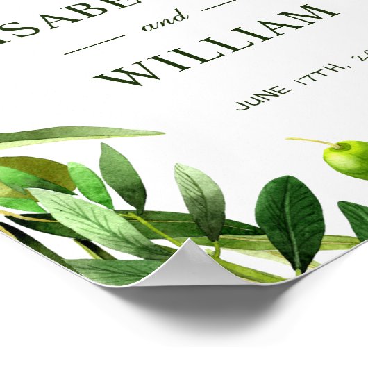 ウェルカムサイン |オリーブエレガントリーフボホーガーデン ポスター (角)