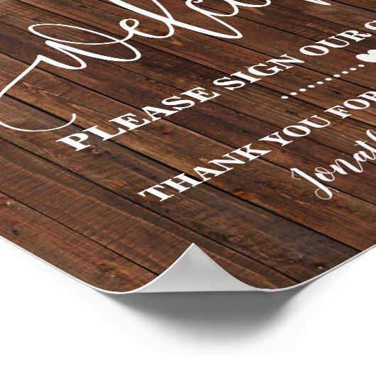 ウェルカムサイン ゲストブック ウェスタンウェディング (角)