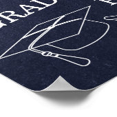 ウェルカムサイン |シンプル青素朴石の卒業 ポスター (角)