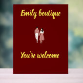 ウェルカムサイン – スタイリッシュフローラアクリルディスプレイ アクリルサイン (ニュートラル)