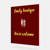 ウェルカムサイン – スタイリッシュフローラアクリルディスプレイ アクリルサイン (傾斜)