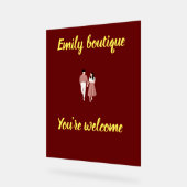 ウェルカムサイン – スタイリッシュフローラアクリルディスプレイ アクリルサイン (傾斜)